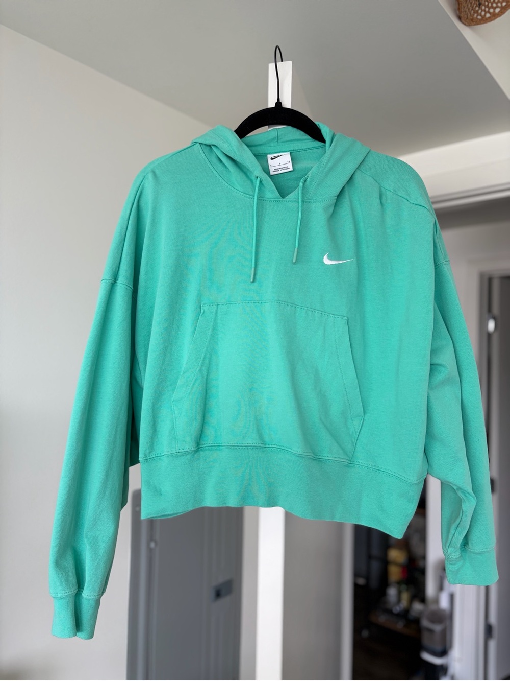 Nike Women's Cotton Hoodie Turquoise Size Small